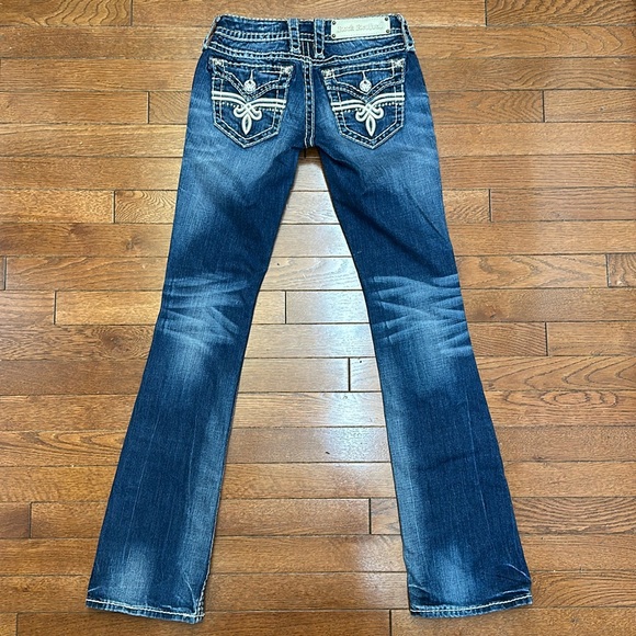 Rock Revival Penny Ultra Low Rise Boot Cut Jeans Sz 24 VG-EUC Buckle Exclusive - Picture 2 of 16